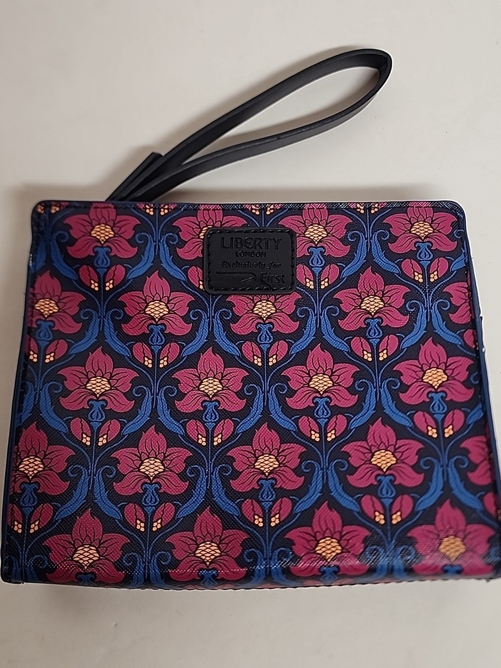 Liberty of London Pink and Blue Floral Wristlet Clutch Gardencore Beautiful